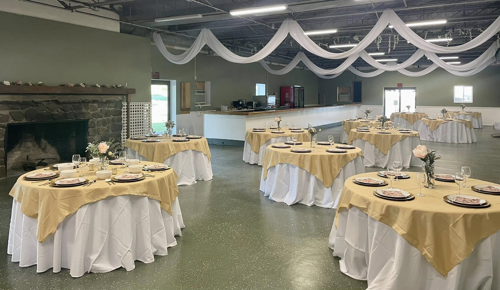 Decorated tan event space