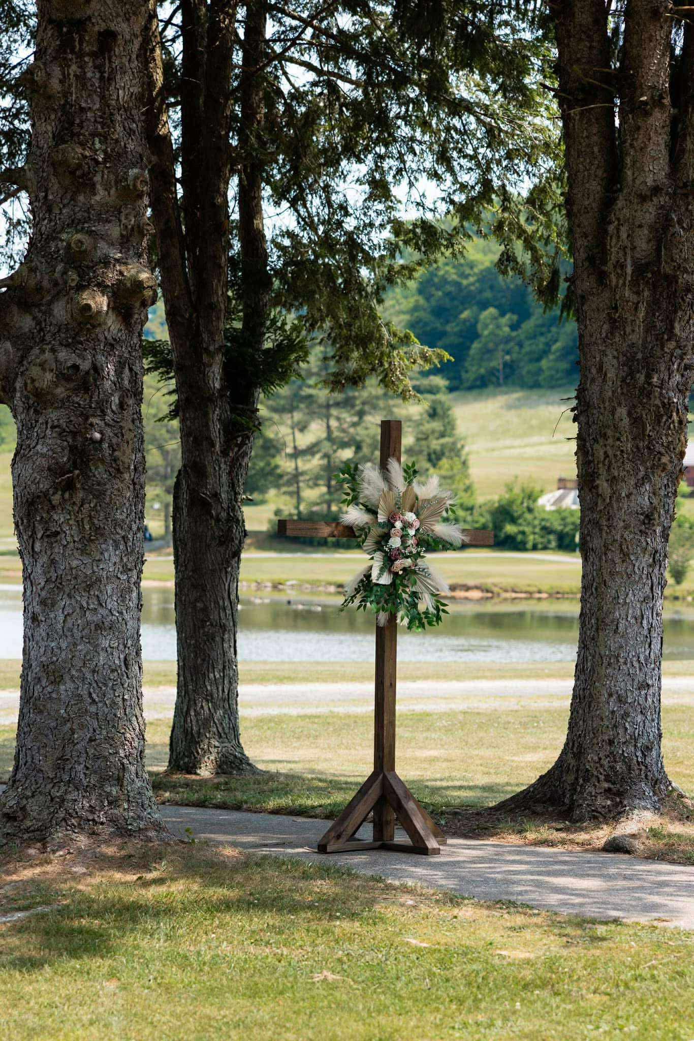 Elegant outdoor wedding setup